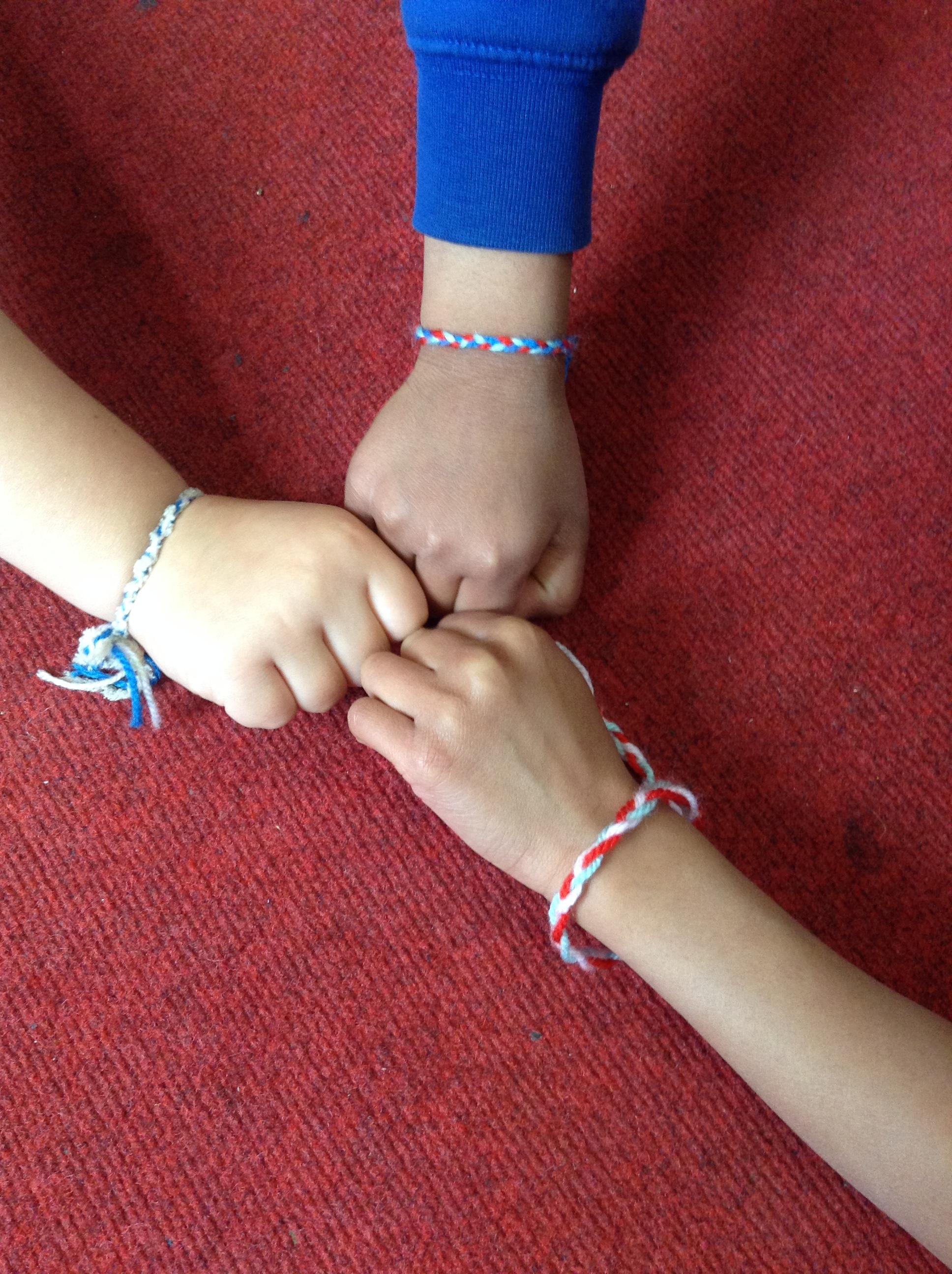 We made friendship plaits